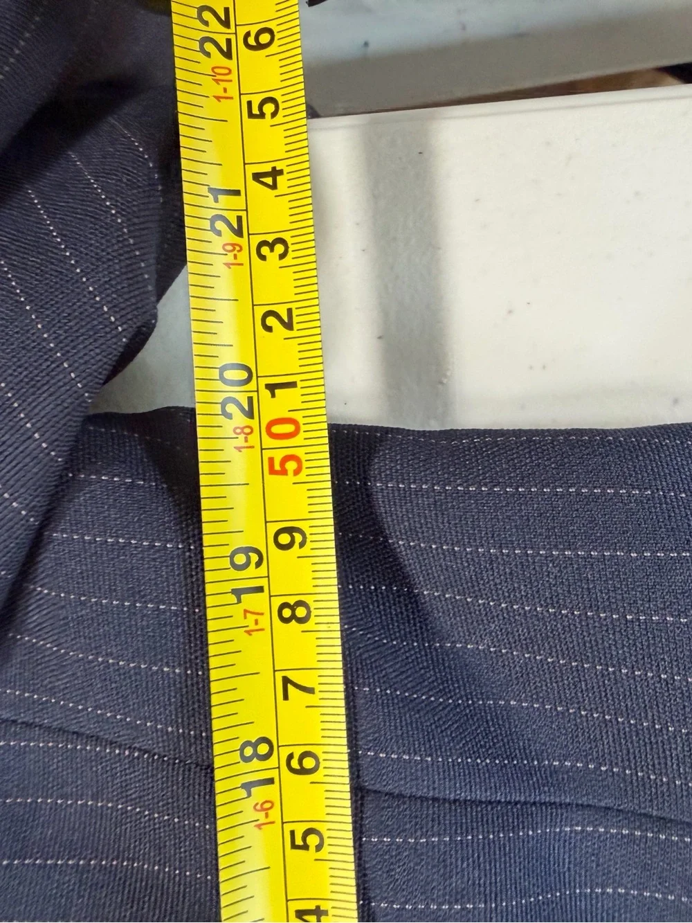Men's Light Blue Pinstripe Two-Button Blazer
